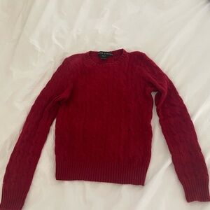 Ralph Lauren Black Label Cashmere cabled crewneck sweater size slim L